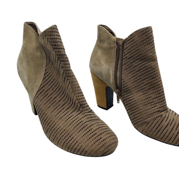 Womens Nicole CeCe Side Zip Leather 3.5" Heeled Boots - Picture 4 of 8